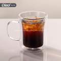 Caneca de vidro de café com isolamento térmico e frio